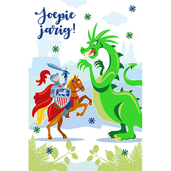 Wenskaart ridder en draak