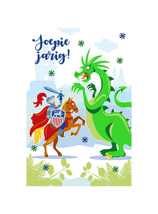 Knight and dragon greeting card