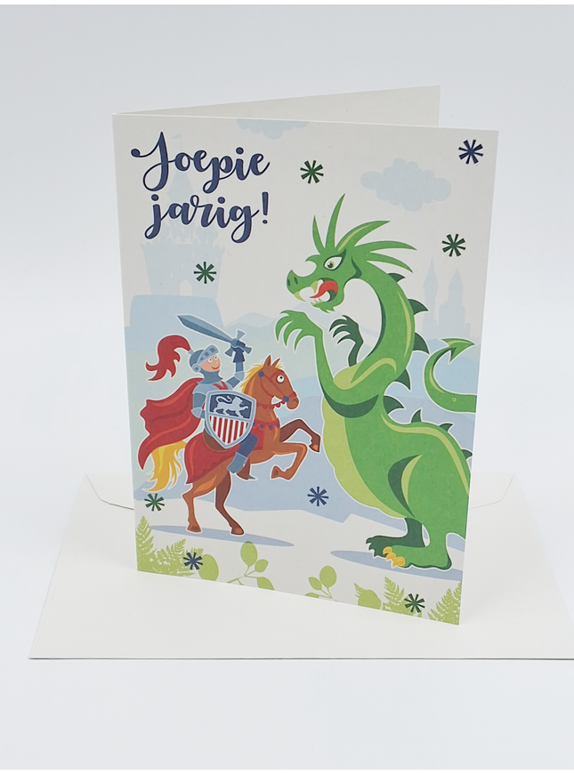 Knight and dragon greeting card