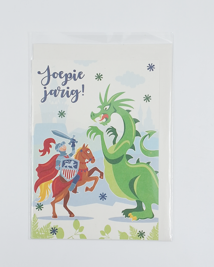 Wenskaart ridder en draak