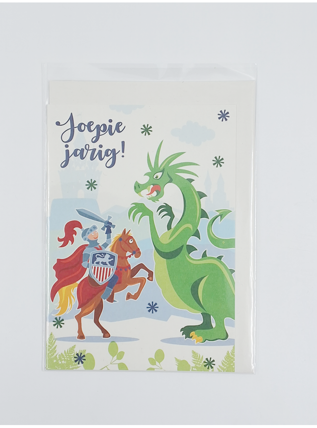 Knight and dragon greeting card