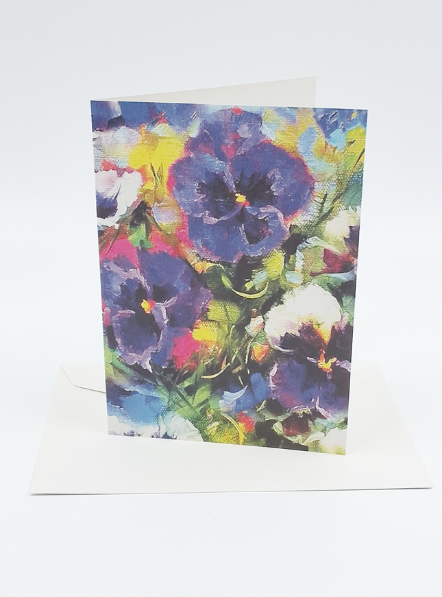 Wenskaart bonte violen