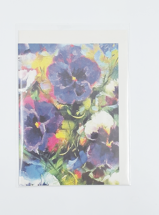 Wenskaart bonte violen