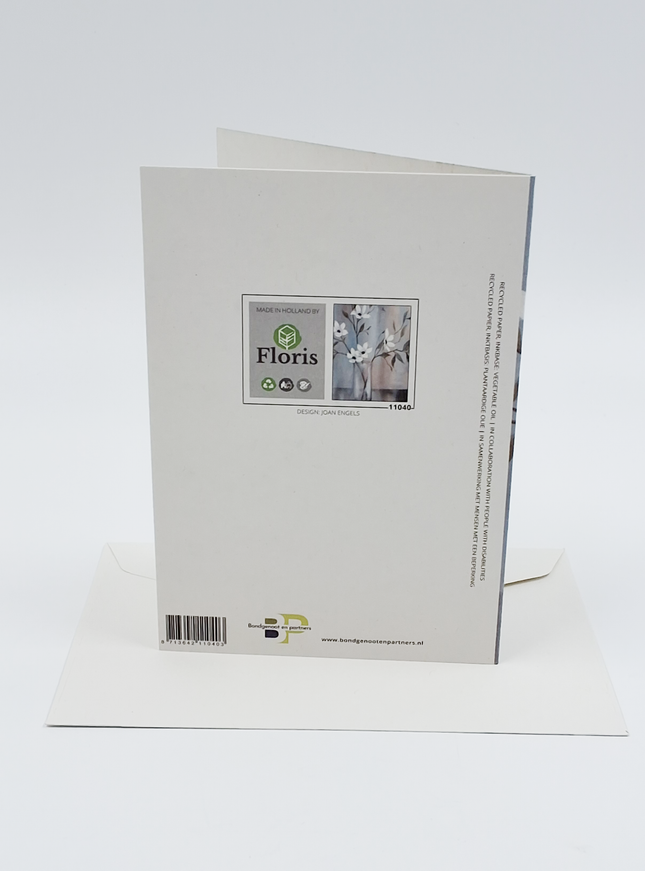 Wenskaart bloemen in vaas