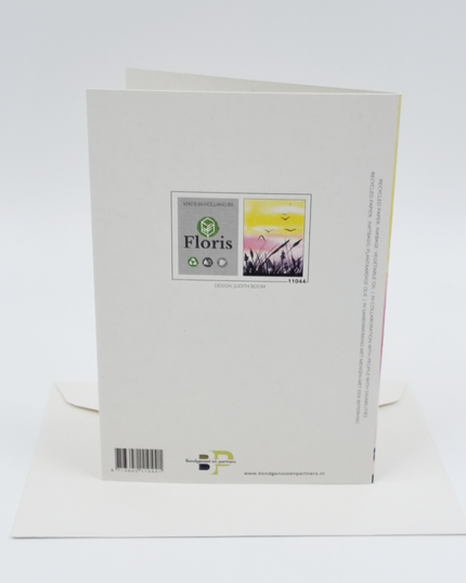 Wenskaart riet en vogels