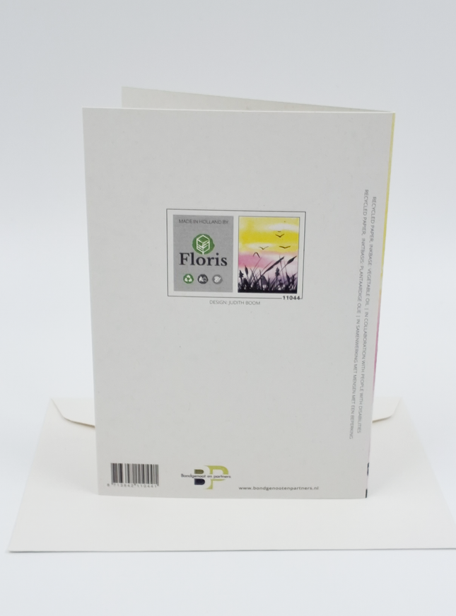 Wenskaart riet en vogels