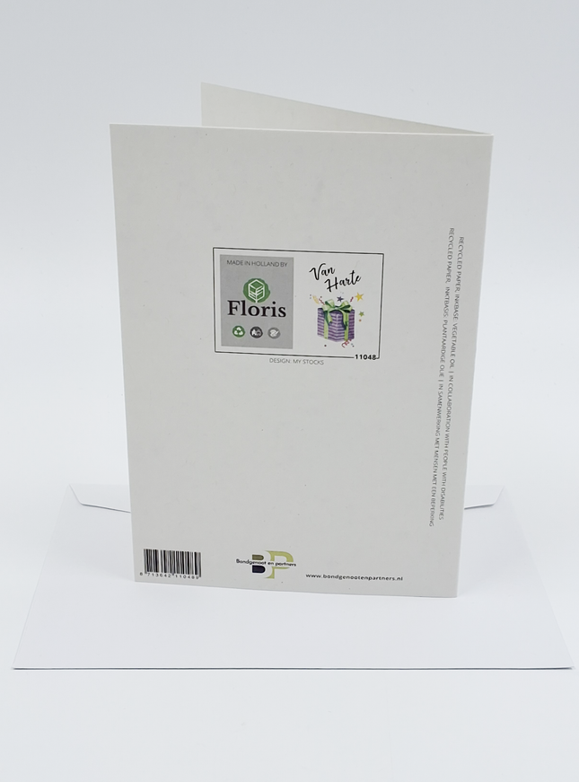 Wenskaart van harte cadeautje