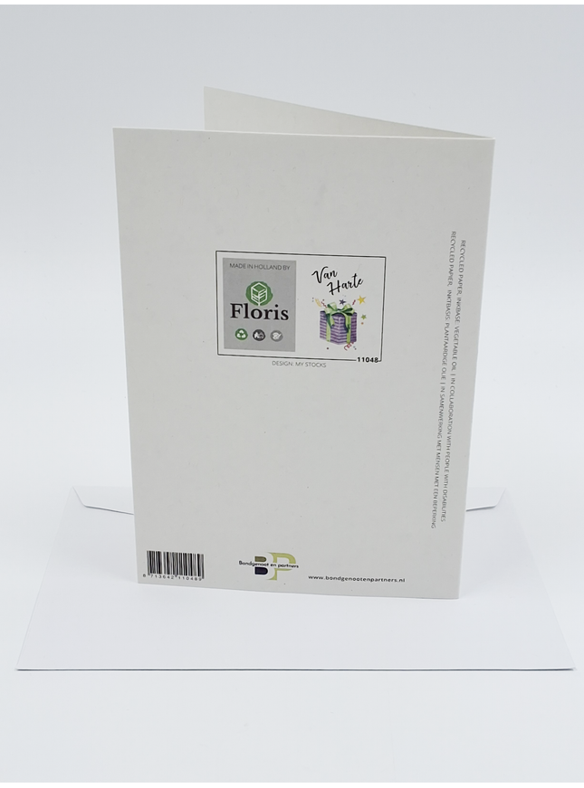 Wenskaart van harte cadeautje