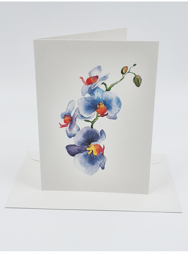 Greeting card orchid blue