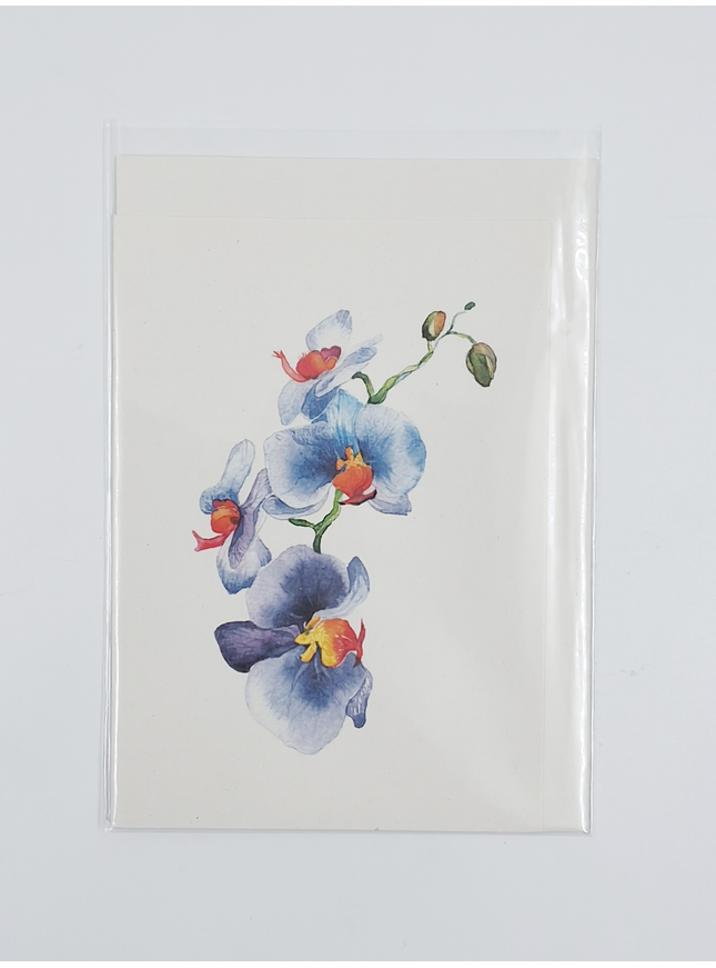 Greeting card orchid blue