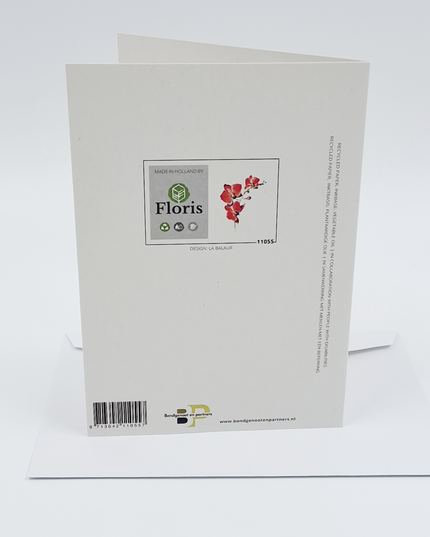 Wenskaart orchidee rood