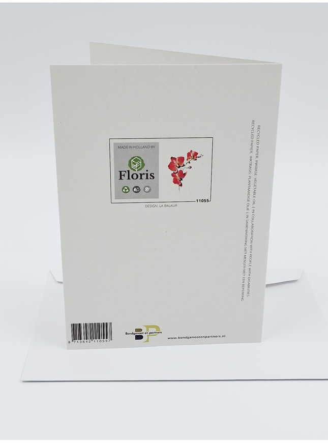 Red orchid greeting card