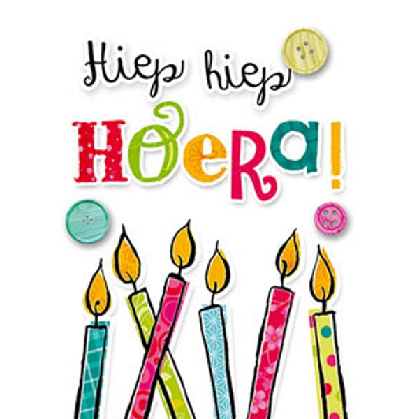 Wenskaart hiep hiep hoera