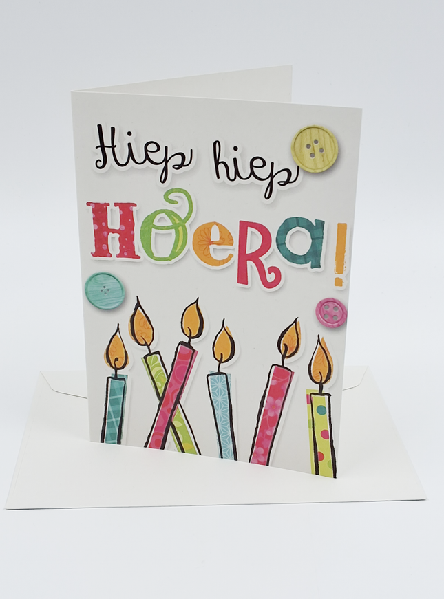 Wenskaart hiep hiep hoera