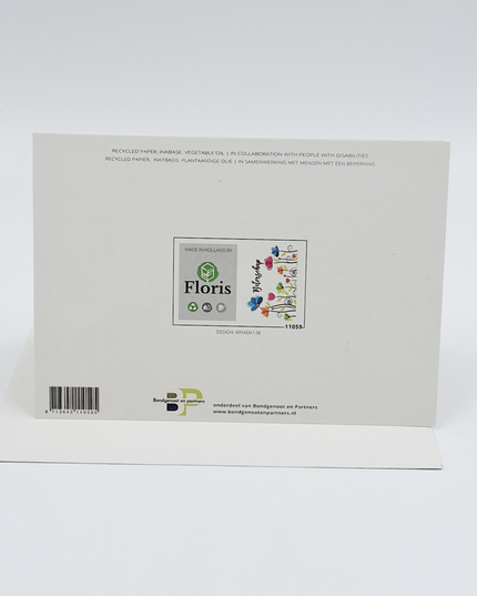 Wenskaart beterschap, bloemetjes