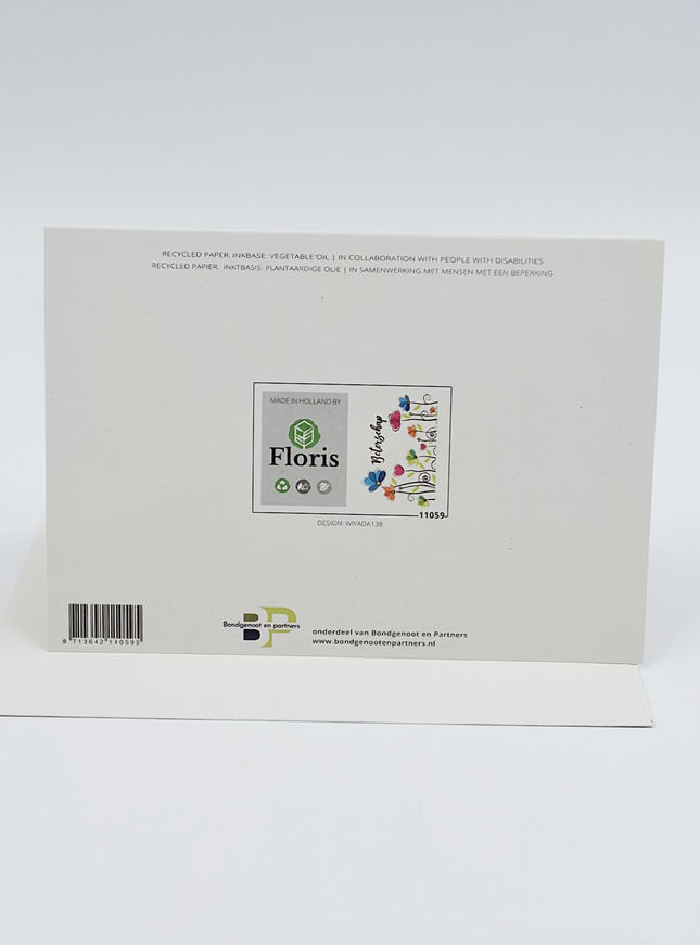 Wenskaart beterschap, bloemetjes