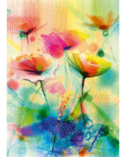 Wenskaart bloemen abstract (gerbera)