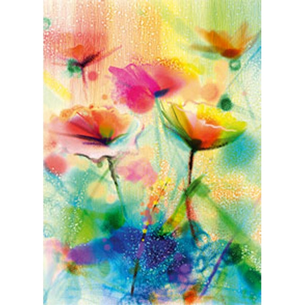 Wenskaart bloemen abstract (gerbera)