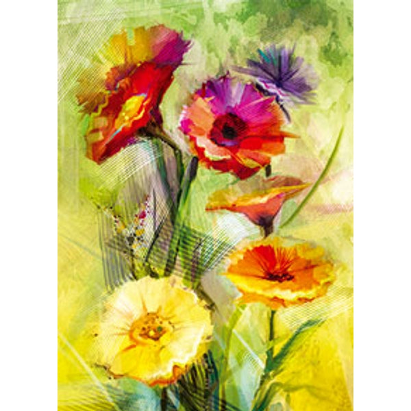 Wenskaart gerbera rood/geel