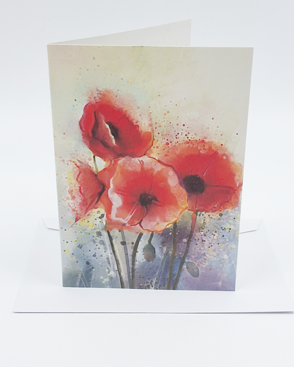 Wenskaart klaprozen rood