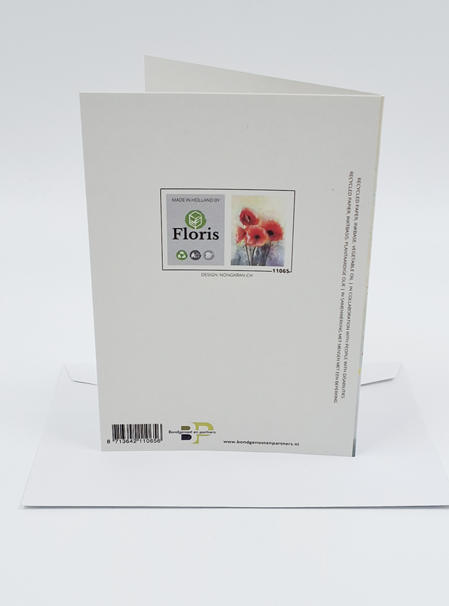Wenskaart klaprozen rood