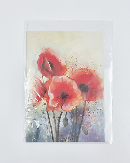 Wenskaart klaprozen rood