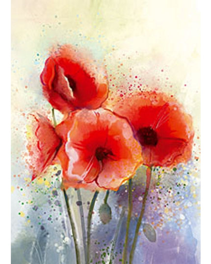 Wenskaart klaprozen rood