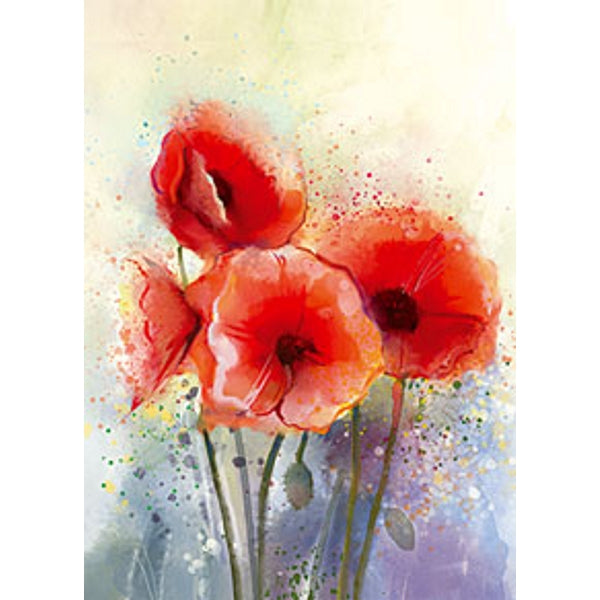 Wenskaart klaprozen rood