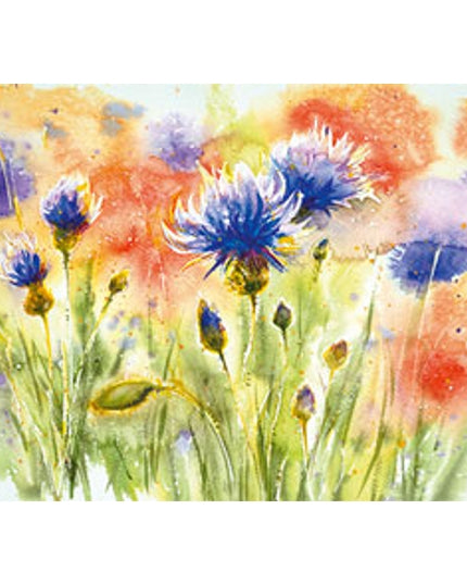 Wenskaart korenbloemen