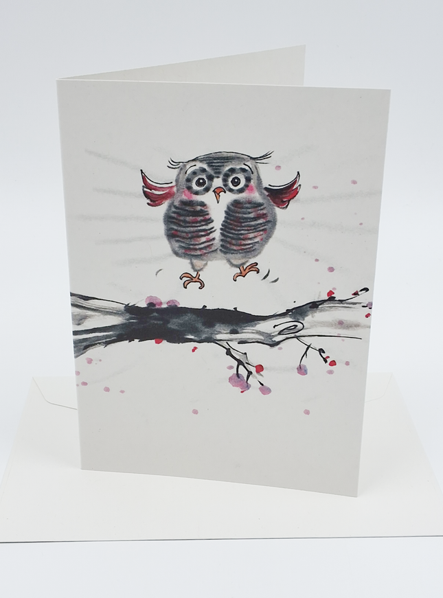 Wenskaart uil 1