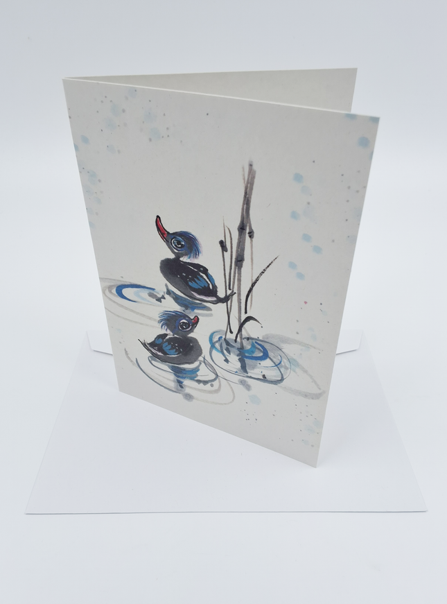 Wenskaart twee eendjes