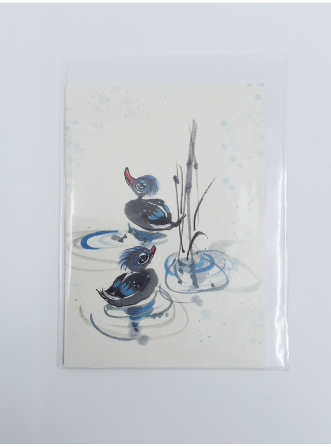 Wenskaart twee eendjes