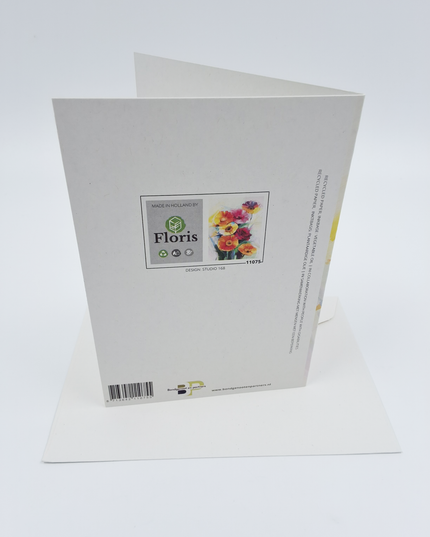 Wenskaart lentebloemen oranje rood