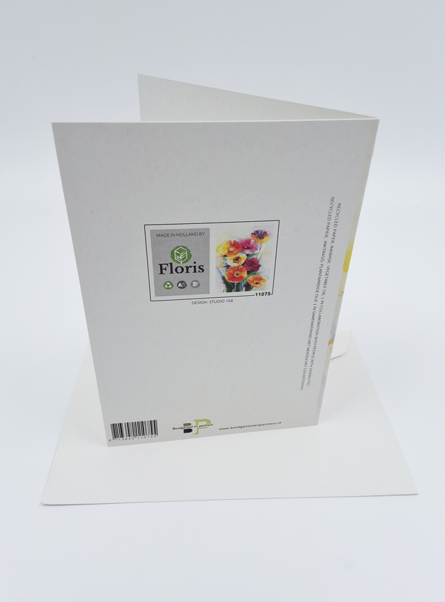 Wenskaart lentebloemen oranje rood