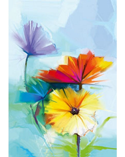 Wenskaart 3 lentebloemen