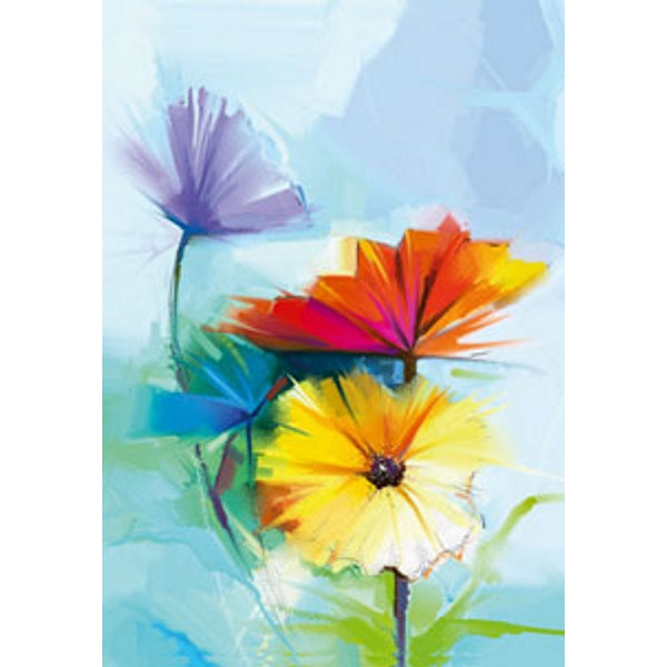 Wenskaart 3 lentebloemen