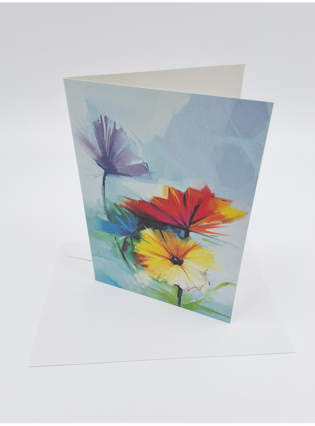 Wenskaart 3 lentebloemen