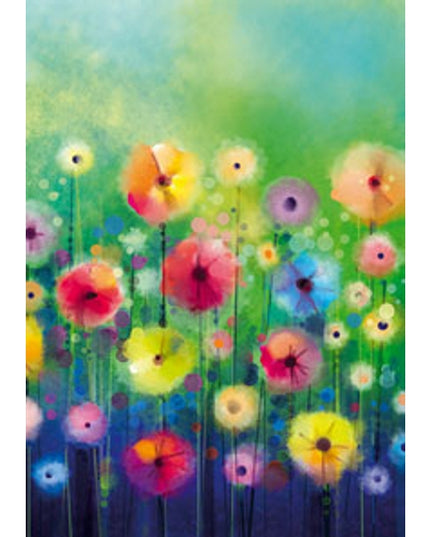 Wenskaart bloemenveld