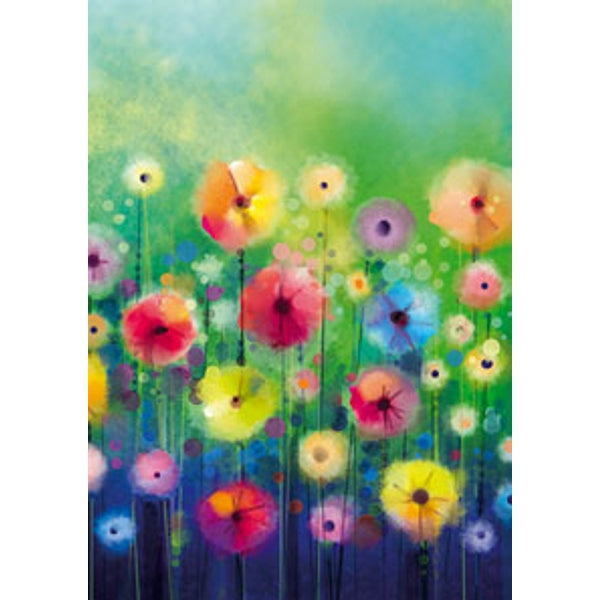 Wenskaart bloemenveld