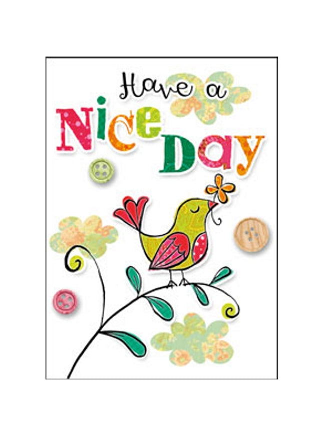 Wenskaart vogel, have a nice day