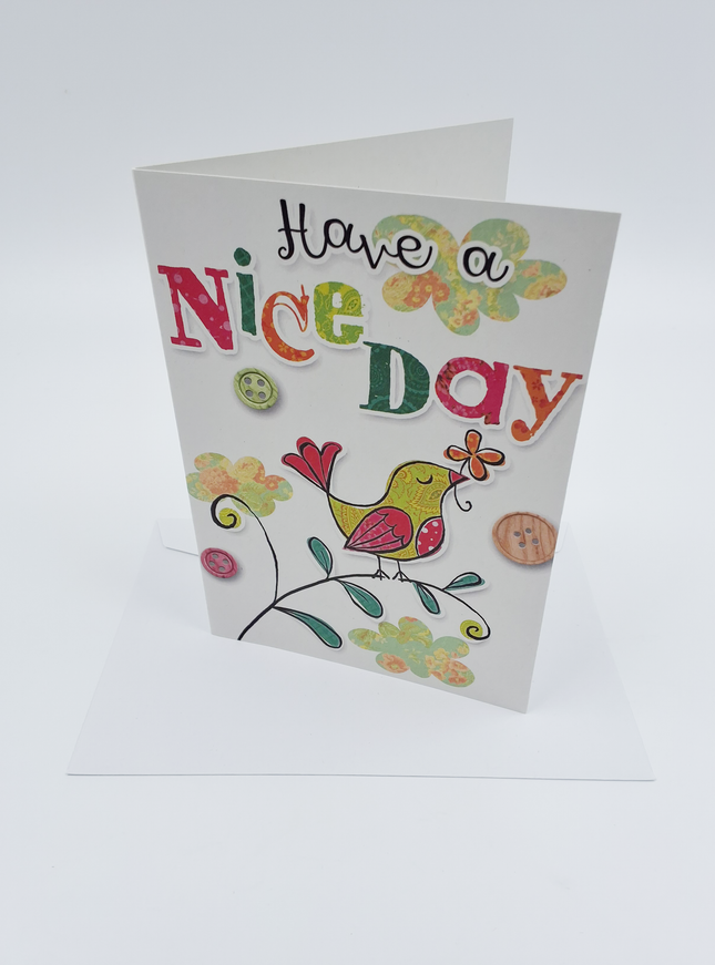 Wenskaart vogel, have a nice day