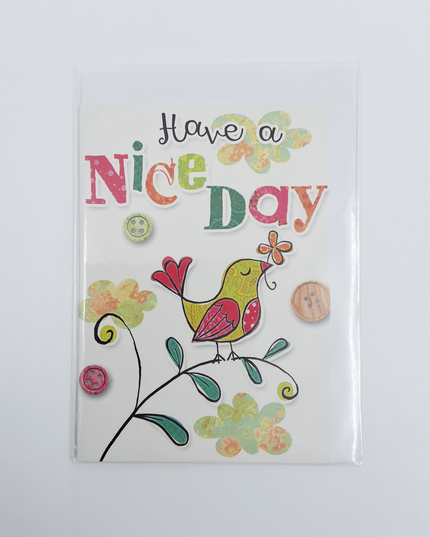 Wenskaart vogel, have a nice day