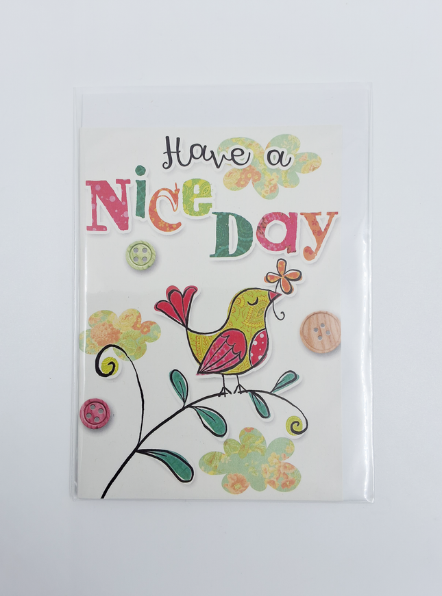 Wenskaart vogel, have a nice day