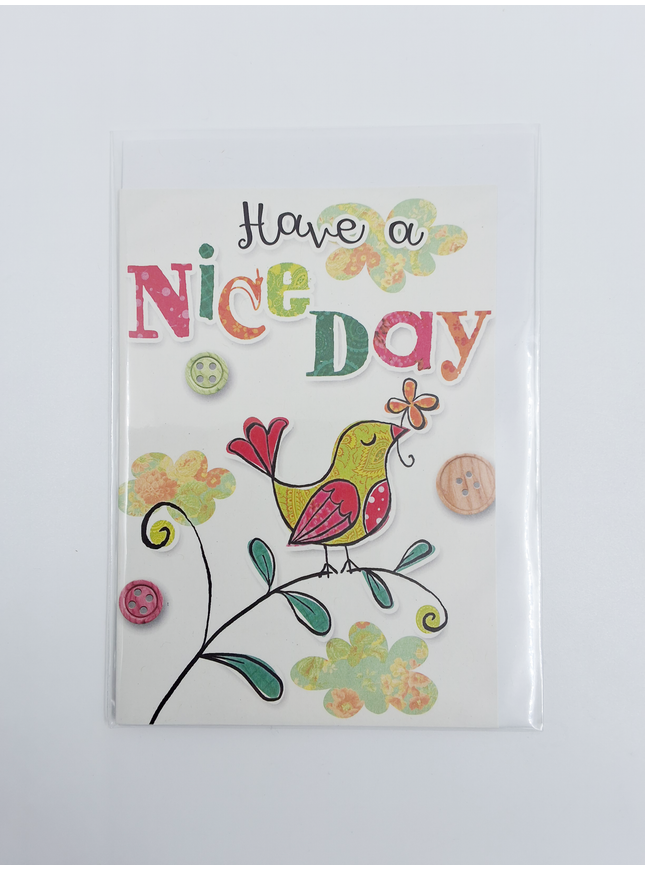 Wenskaart vogel, have a nice day