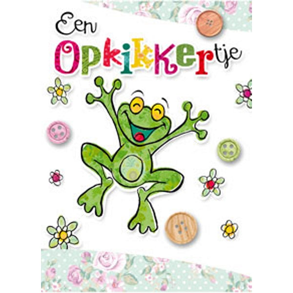 Wenskaart kikker, een opkikkertje