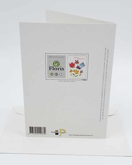 Wenskaart bloemen, hartelijk gefeliciteerd