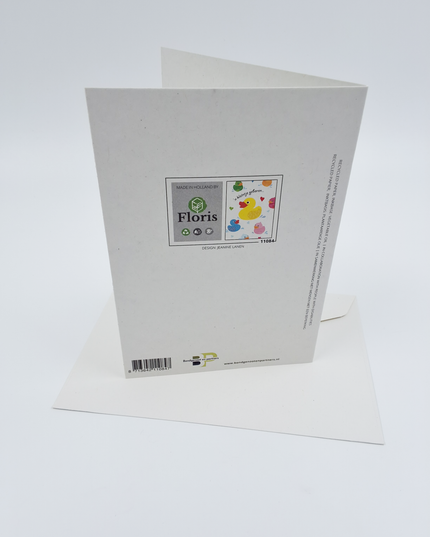 Wenskaart eenden 'n kleintje geboren…'