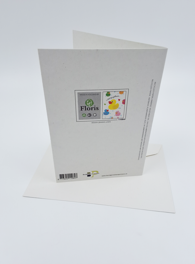 Wenskaart eenden 'n kleintje geboren…'