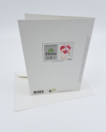 Wenskaart hart duiven