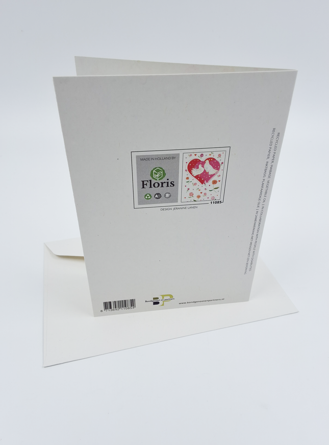 Wenskaart hart duiven